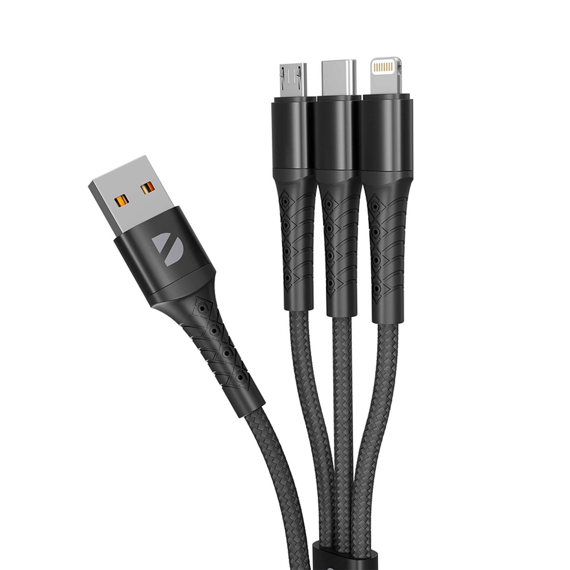 Дата-кабель Armor 3 в 1: micro USB, USB-C, Ligthning, 1.2м