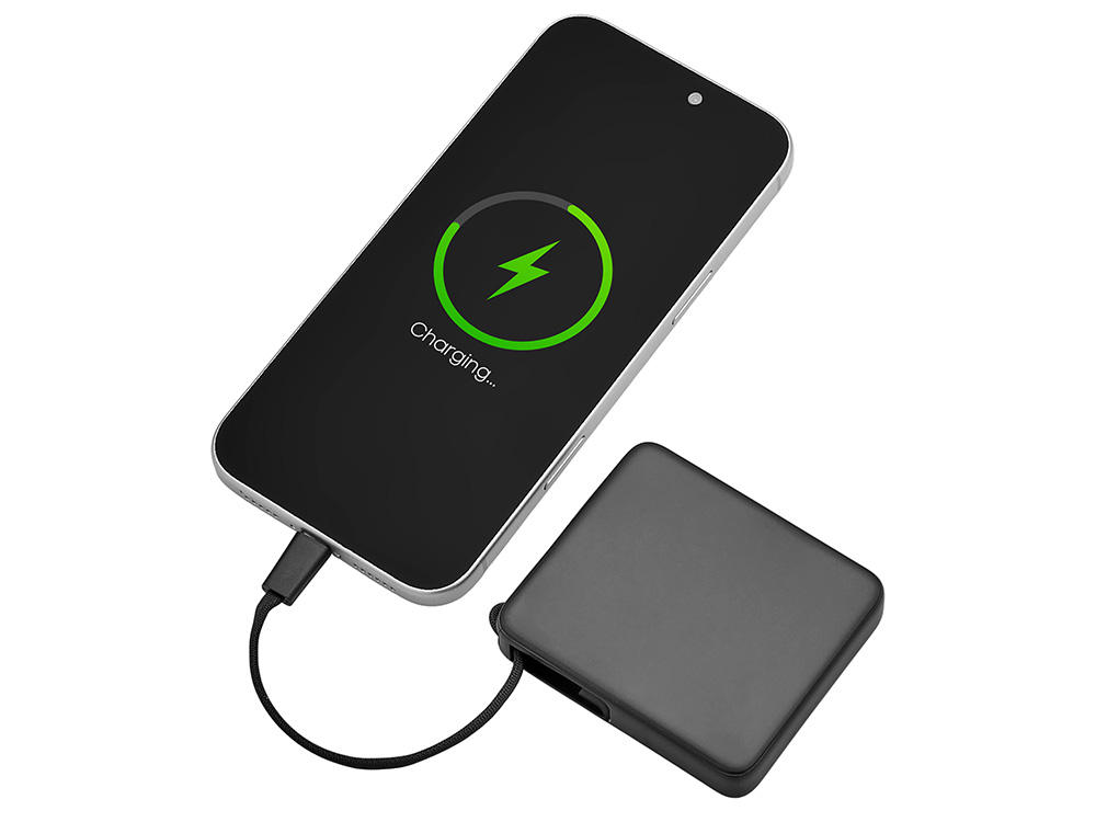 Внешний аккумулятор со встроенным кабелем USB-C «Дэнси», 5000 мАч