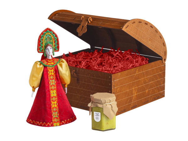 Подарочный набор: кукла фарфоровая, крем-мёд с лаймом и имбирем